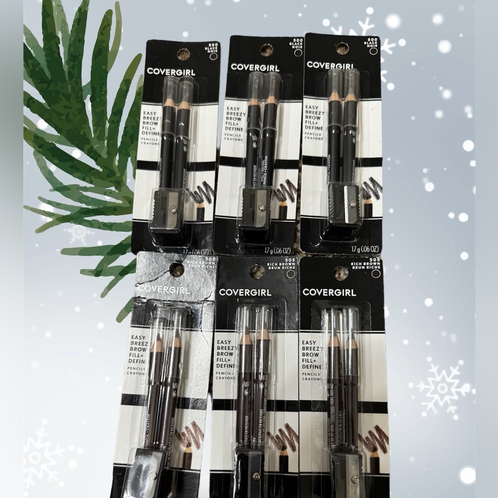 Lot Of 6 Covergirl  Eye Brow Pencil | Black | Rich Brown 3 Of Each